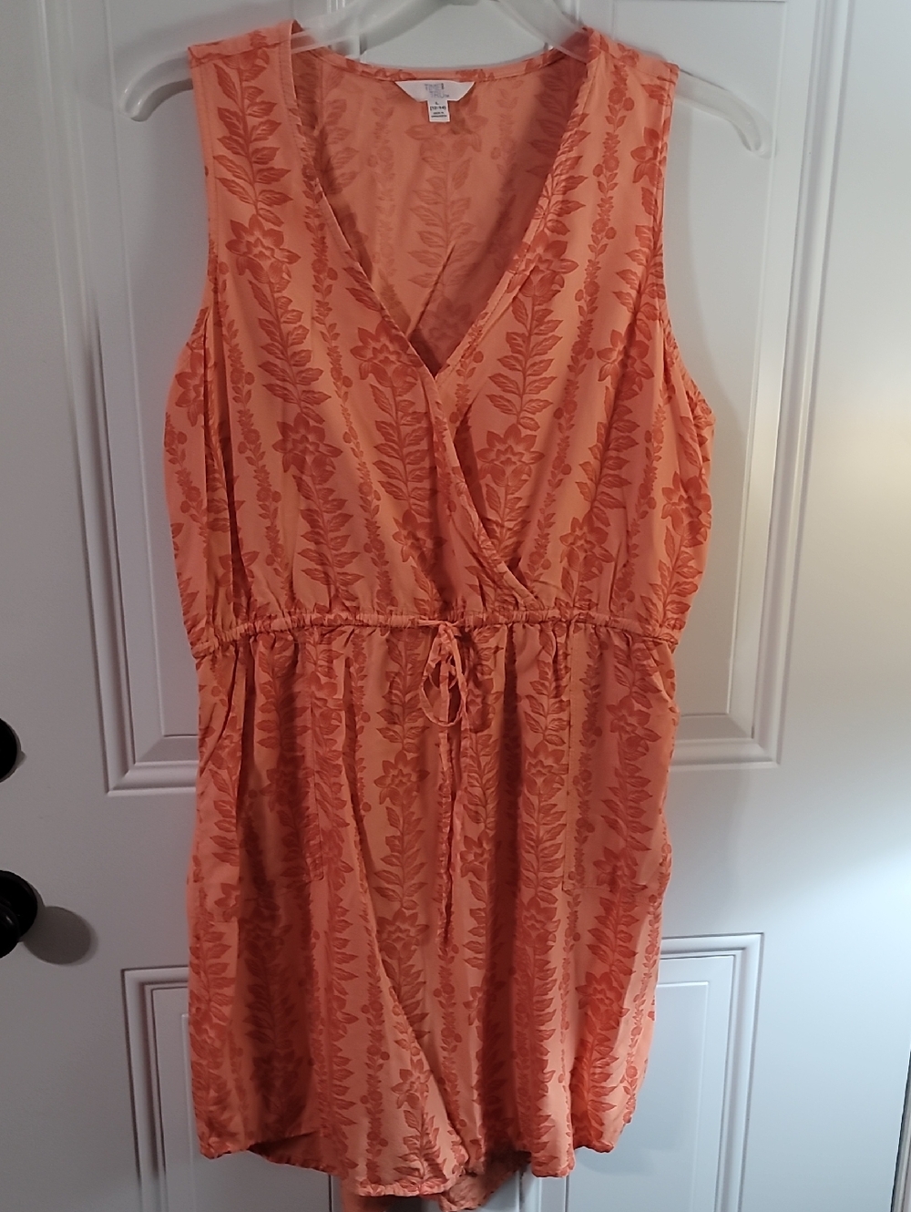 Time and Tru Coral Floral Sleeveless Dress - Picture 2 of 9